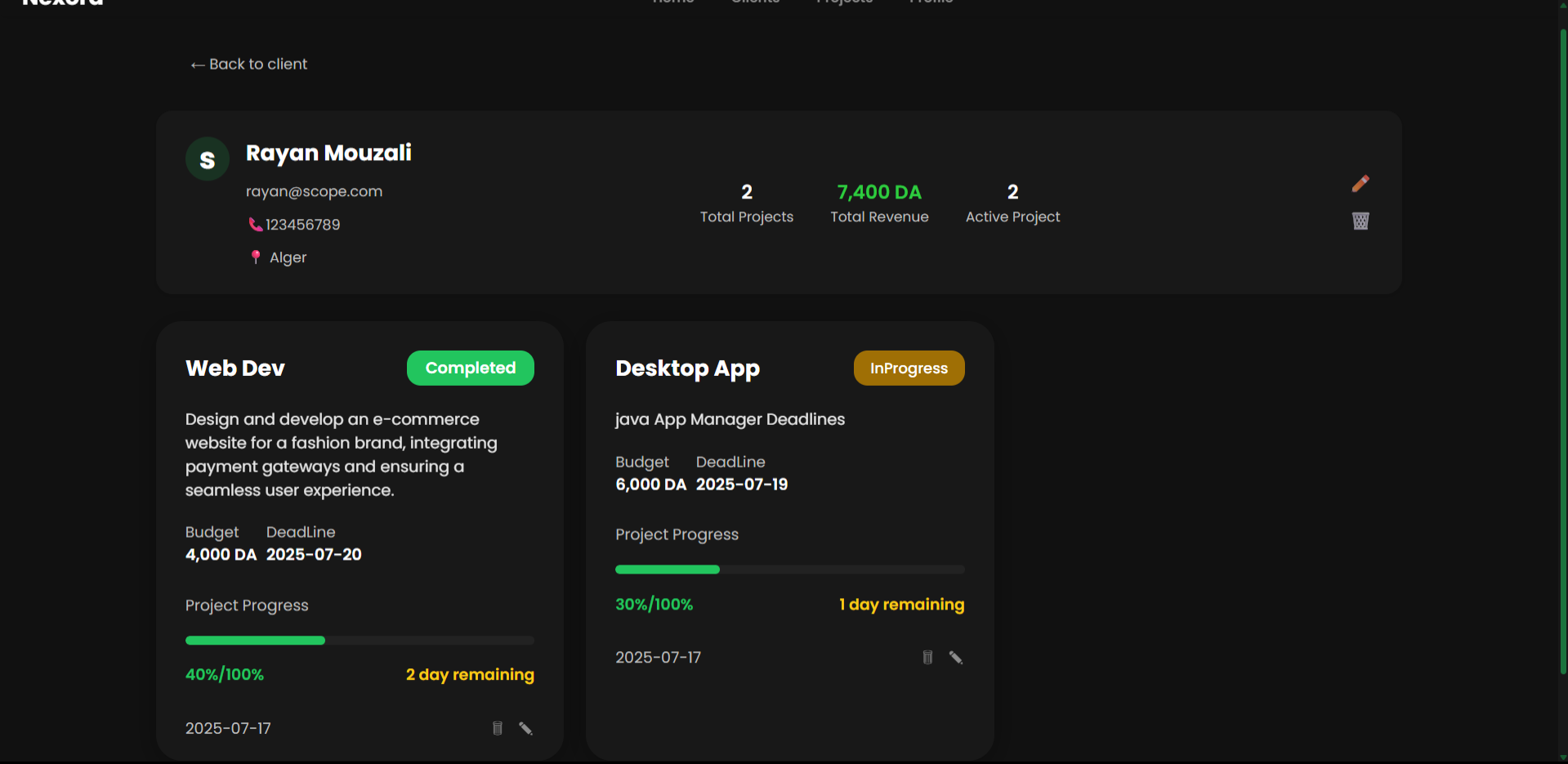 NEXORA Platform Screenshot 6